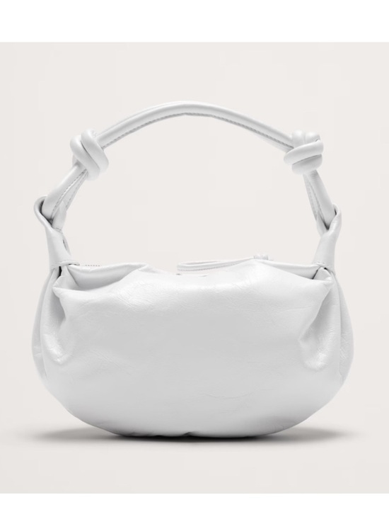 Banana Republic White Leather Knot-Detail Shoulder Bag